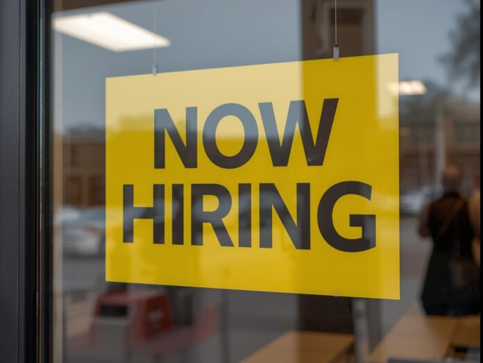 now hiring sign